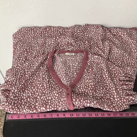 Umgee Dress Women Sz Small Polka Dot Linen Fringe Hem V-Neck Boho Flowy Boho - Picture 11 of 14